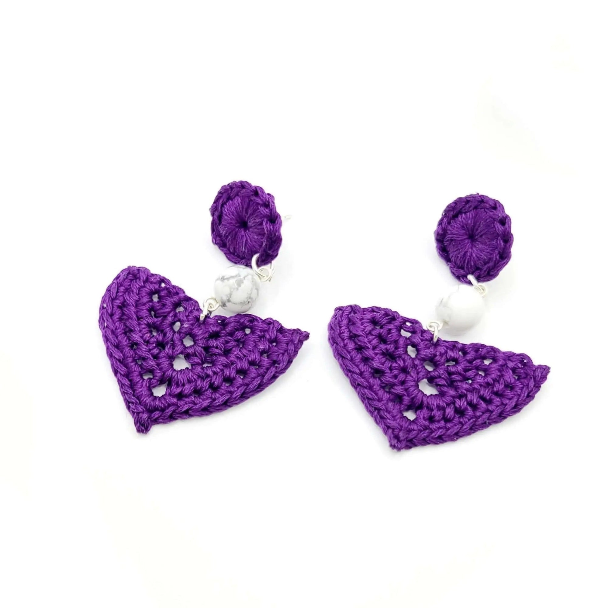 White Howlite Dangle Earrings