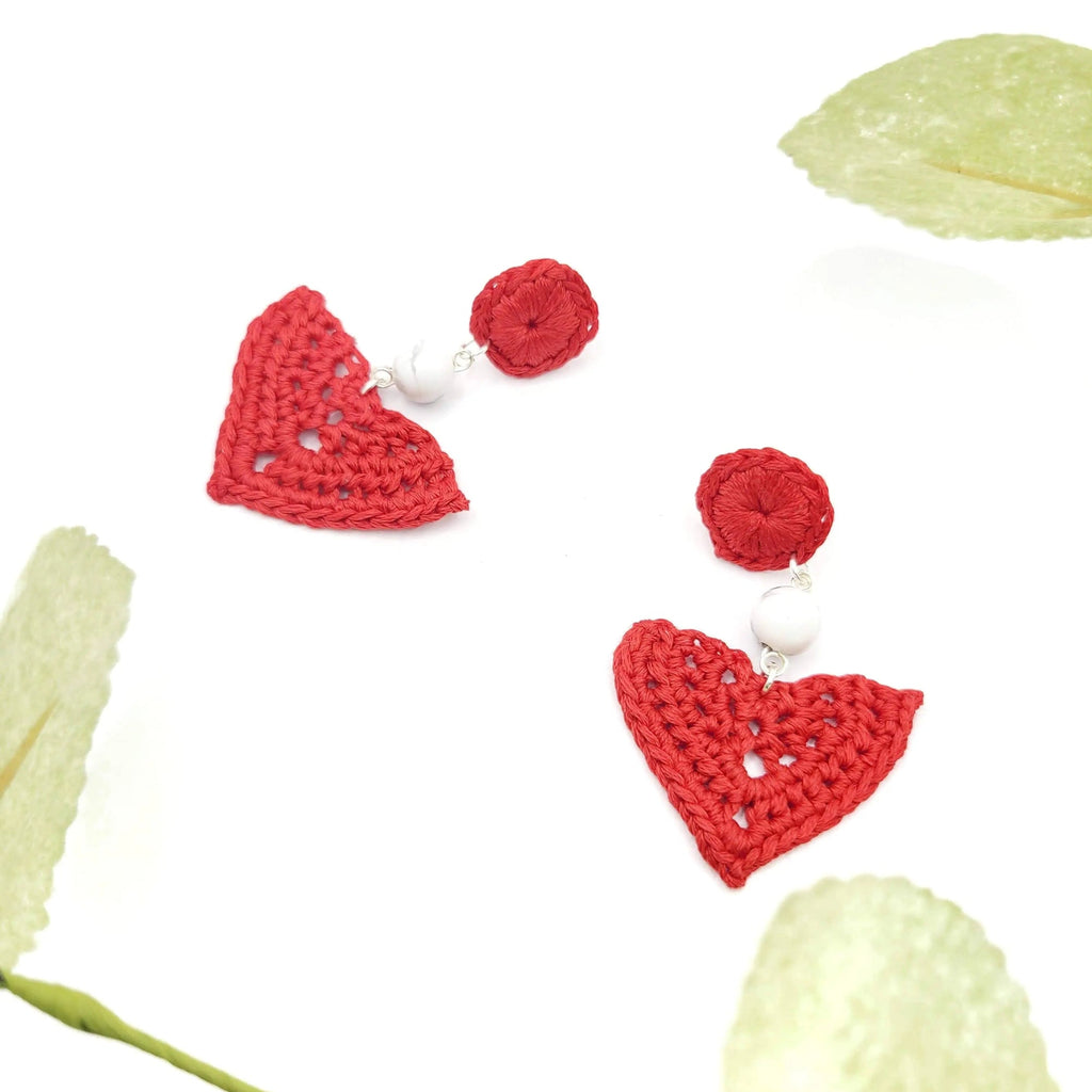 White Howlite Dangle Earrings